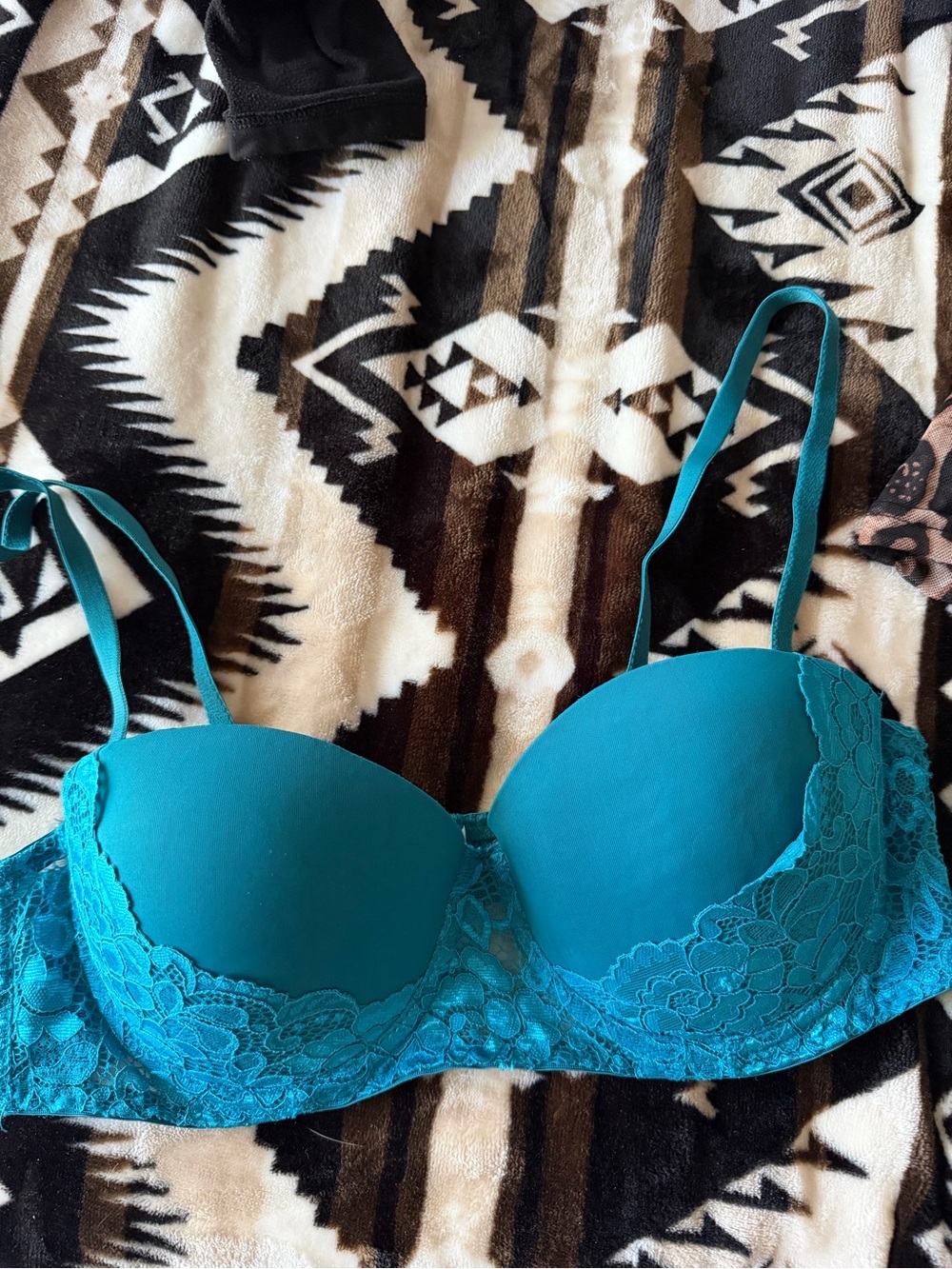 Teal Lace Trim Demi bra - Women Intimates & Sleepwear